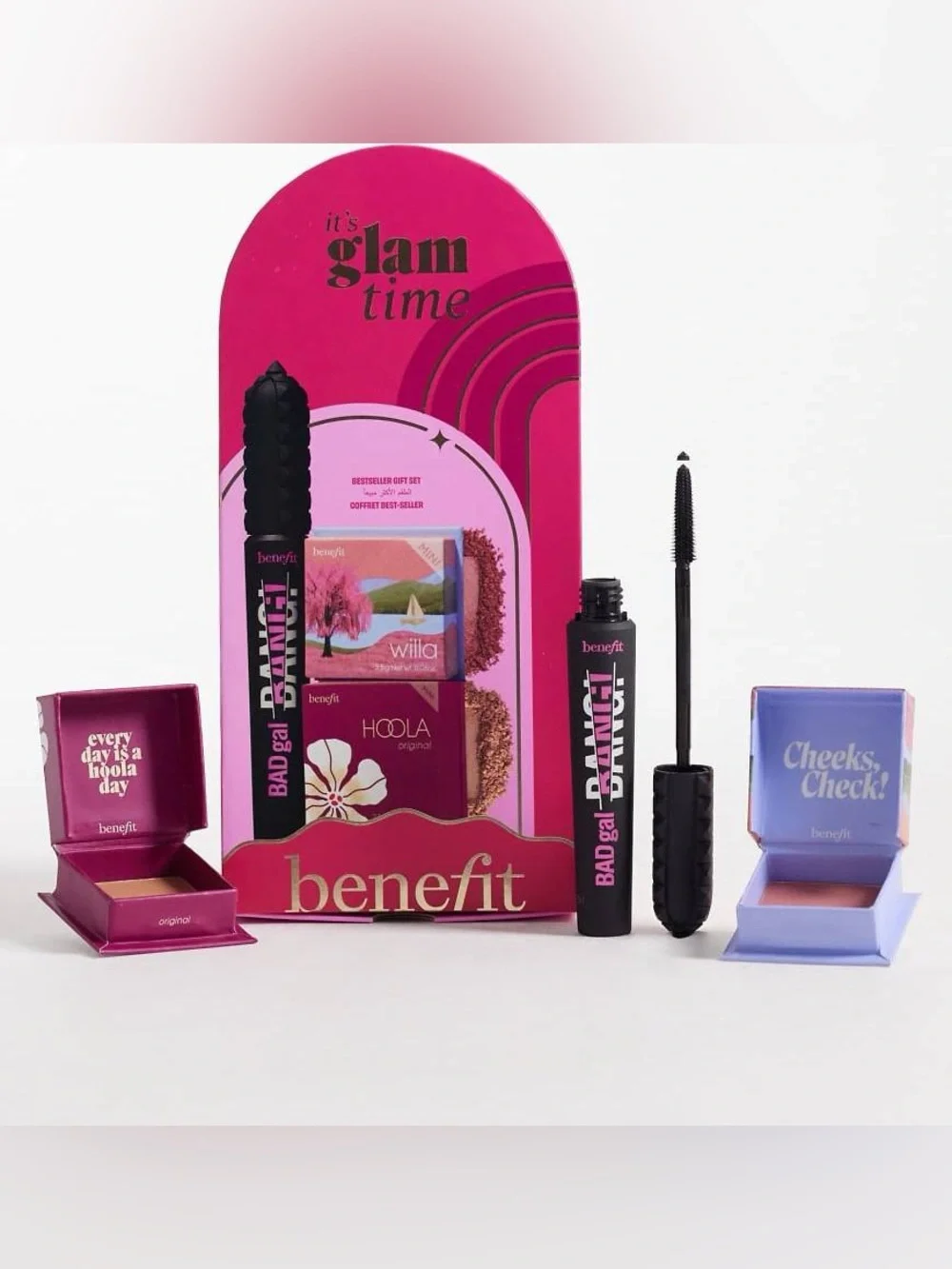 Benefit Cosmetics 3 Piece It's Glam Time Beauty Mascara Hoola Bronzer Blush Gift
